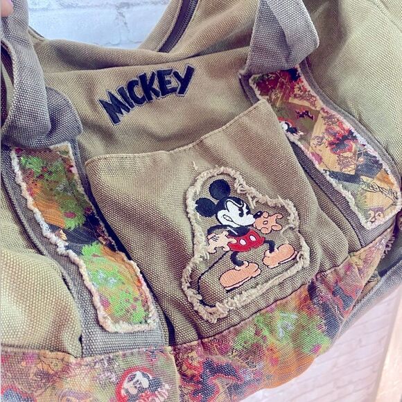 Disney Mickey Mouse Bag Canvas Adventure Bag Tote Purse - Picture 1 of 9